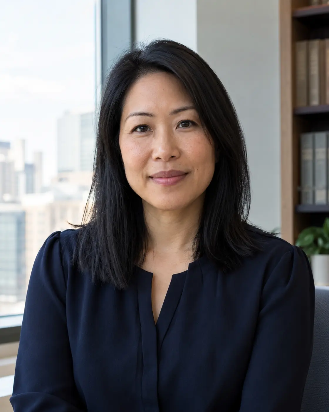 Portrait of fictional counsel Naomi Chen